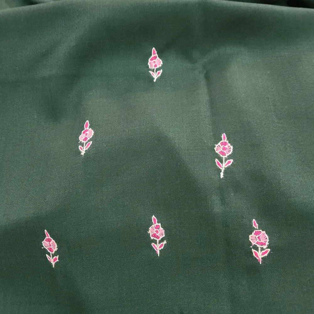 2PC Green Paper Machie Hand Sozni Suit | Sonmarg  Collection - Image 4